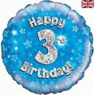 Blue Stars 3rd Birthday Balloon